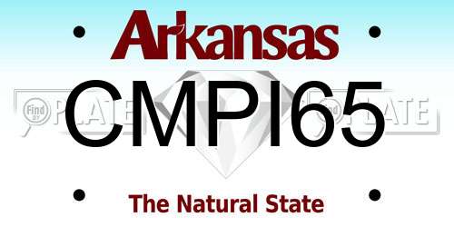 CMPI65 Arkansas License Plate
