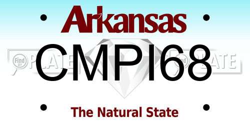 CMPI68 Arkansas License Plate