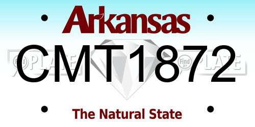 CMT1872 Arkansas License Plate