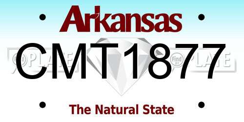 CMT1877 Arkansas License Plate