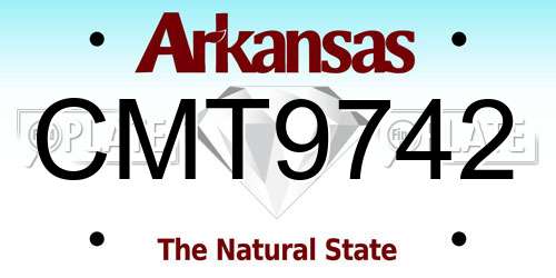 CMT9742 Arkansas License Plate