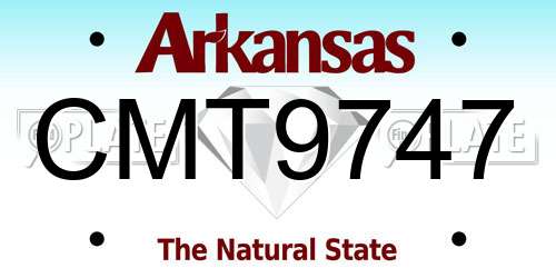 CMT9747 Arkansas License Plate