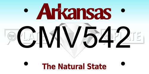 CMV542 Arkansas License Plate