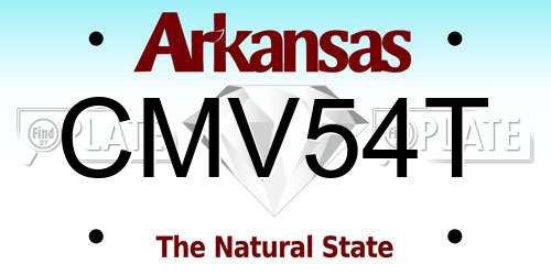 CMV54T Arkansas License Plate