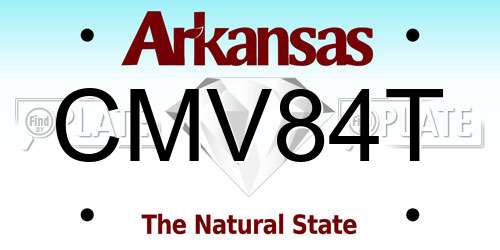 CMV84T Arkansas License Plate