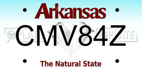 CMV84Z Arkansas License Plate