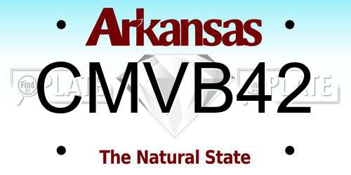 CMVB42 Arkansas License Plate