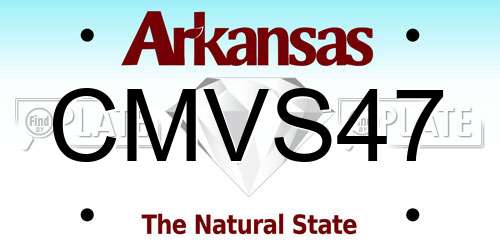 CMVS47 Arkansas License Plate