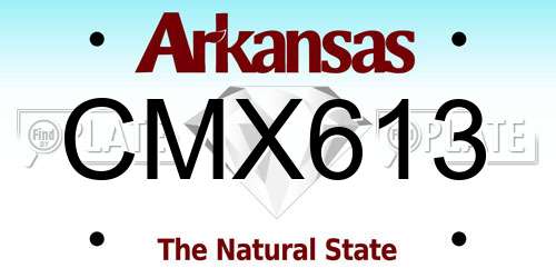 CMX613 Arkansas License Plate