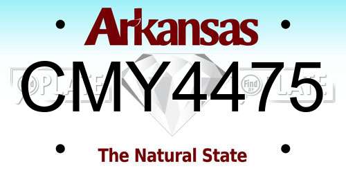 CMY4475 Arkansas License Plate