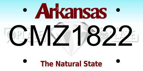 CMZ1822 Arkansas License Plate