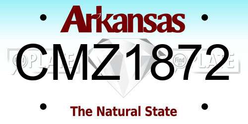 CMZ1872 Arkansas License Plate