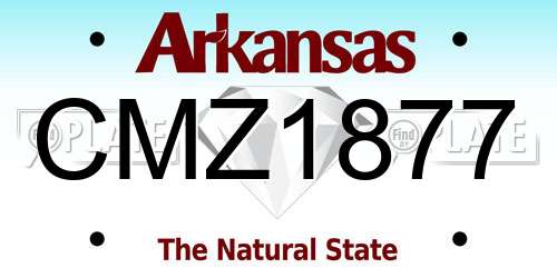 CMZ1877 Arkansas License Plate