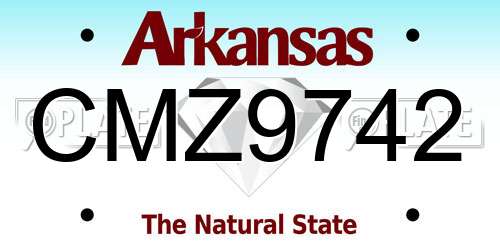 CMZ9742 Arkansas License Plate