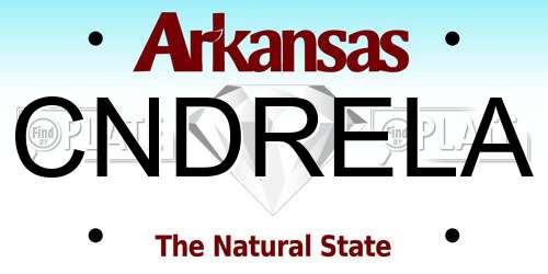 CNDRELA Arkansas License Plate