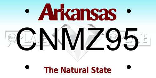 CNMZ95 Arkansas License Plate