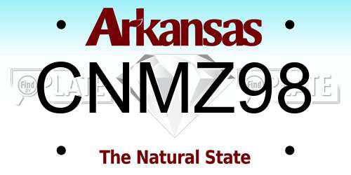 CNMZ98 Arkansas License Plate