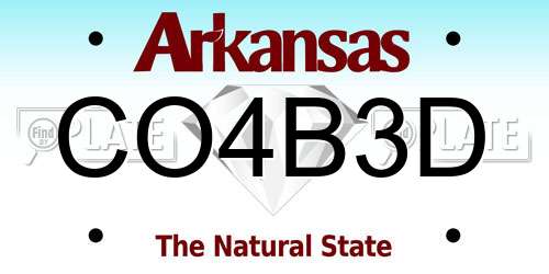 CO4B3D Arkansas License Plate
