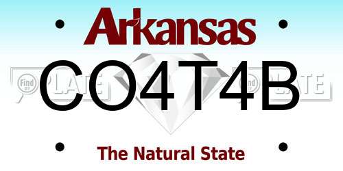 CO4T4B Arkansas License Plate