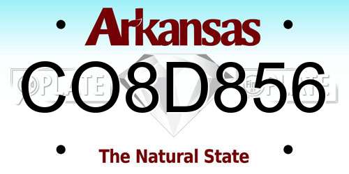CO8D856 Arkansas License Plate