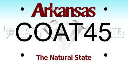 COAT45 Arkansas License Plate
