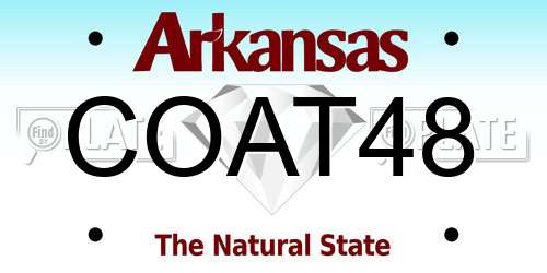 COAT48 Arkansas License Plate