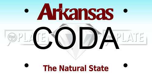 CODA Arkansas License Plate