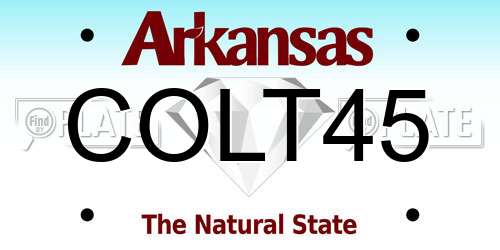 COLT45 Arkansas License Plate