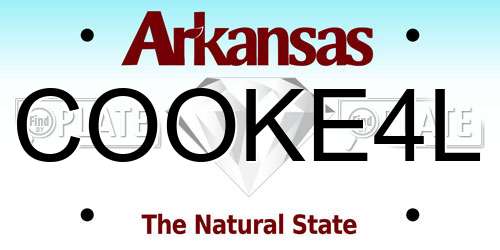 COOKE4L Arkansas License Plate