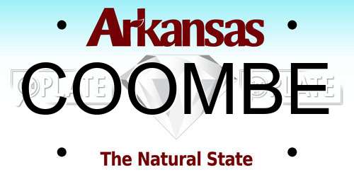COOMBE Arkansas License Plate
