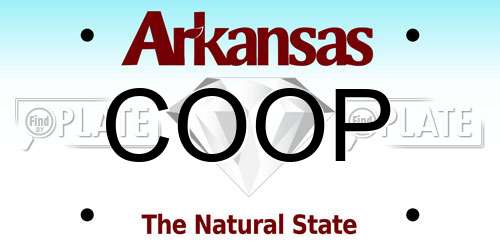 COOP Arkansas License Plate