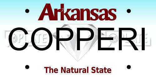 COPPERI Arkansas License Plate