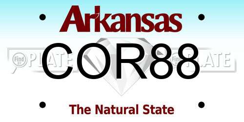 COR88 Arkansas License Plate