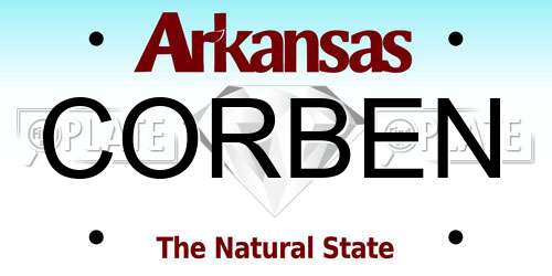 CORBEN Arkansas License Plate