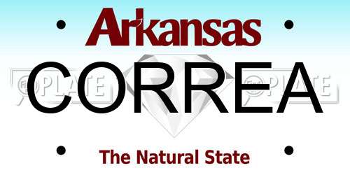 CORREA Arkansas License Plate