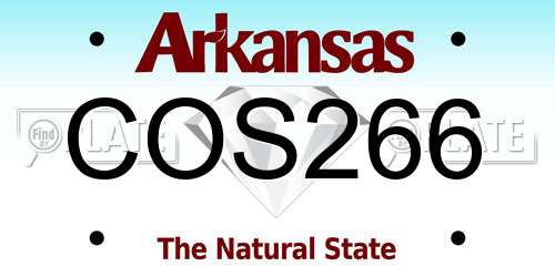 COS266 Arkansas License Plate
