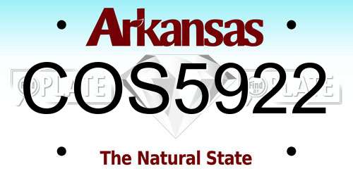 COS5922 Arkansas License Plate