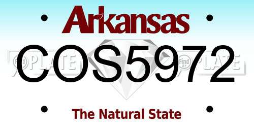 COS5972 Arkansas License Plate