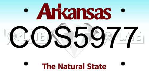 COS5977 Arkansas License Plate