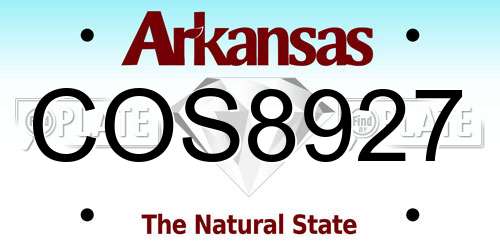 COS8927 Arkansas License Plate