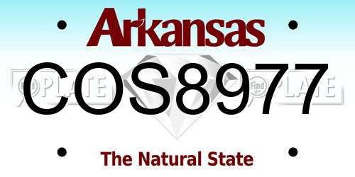 COS8977 Arkansas License Plate