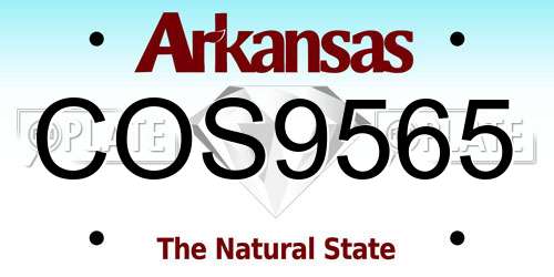 COS9565 Arkansas License Plate