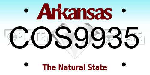 COS9935 Arkansas License Plate