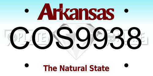 COS9938 Arkansas License Plate