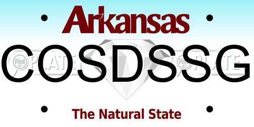 COSDSSG Arkansas License Plate