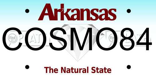 COSMO84 Arkansas License Plate