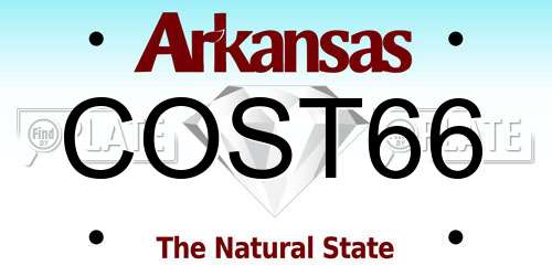COST66 Arkansas License Plate