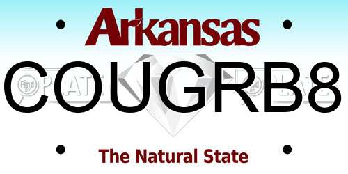 COUGRB8 Arkansas License Plate