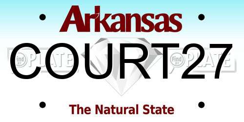 COURT27 Arkansas License Plate