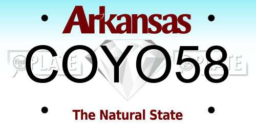 COYO58 Arkansas License Plate